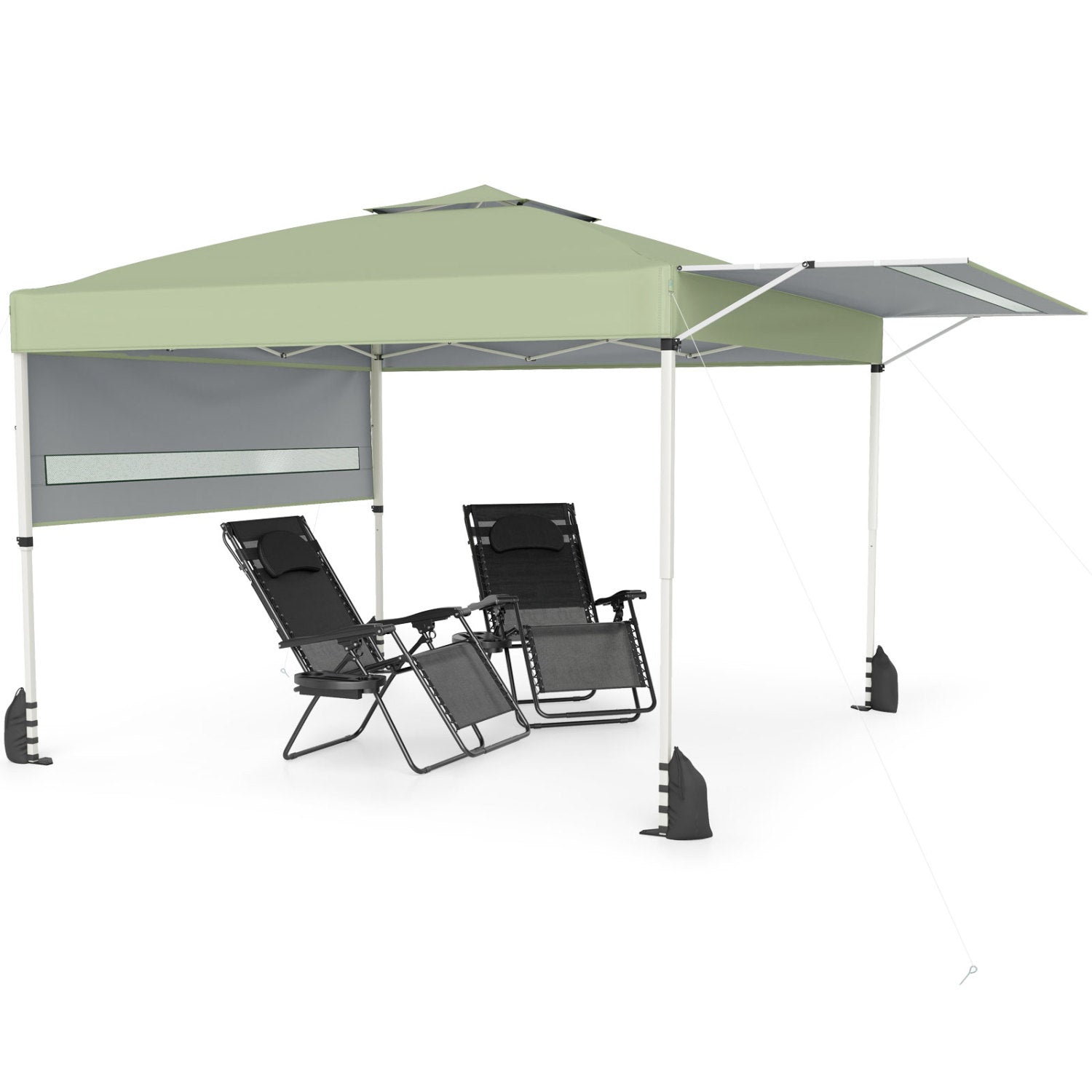 10x17 Feet Pop Up Canopy Tent, Dual Adjustable Awnings, Green Tents at Gallery Canada