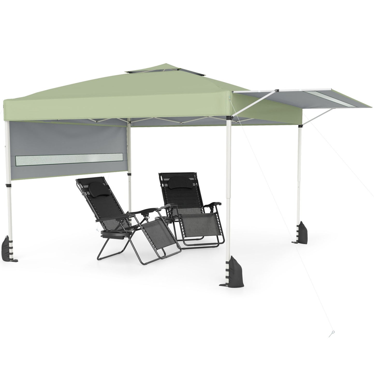 10x17 Feet Pop Up Canopy Tent, Dual Adjustable Awnings, Green Tents at Gallery Canada