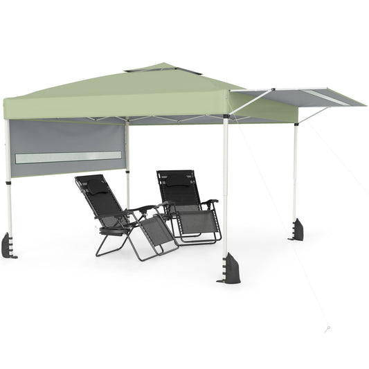 10x17 Feet Pop Up Canopy Tent, Dual Adjustable Awnings, Green Tents Green at Gallery Canada