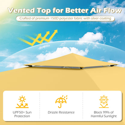 10 x 17 Feet Pop Up Canopy Tent, Dual Adjustable Awnings, Yellow Tents at Gallery Canada