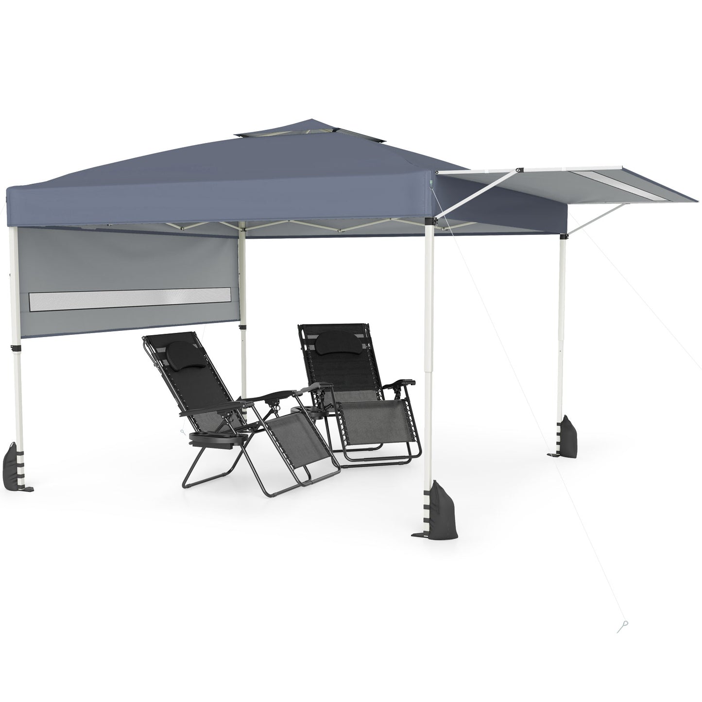 10x17 Feet Pop Up Canopy Tent, Dual Adjustable Awnings, Gray Canopies at Gallery Canada