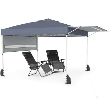 10x17 Feet Pop Up Canopy Tent, Dual Adjustable Awnings, Gray Canopies at Gallery Canada