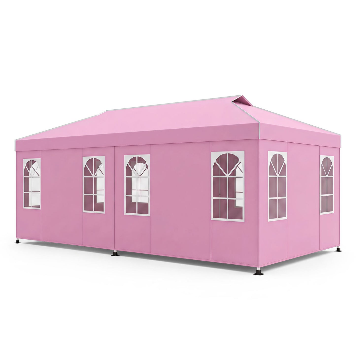10 x 20 FT Pop Up Canopy Tent with 6 Sidewalls, Pink