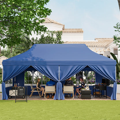 10 x 20 FT Pop Up Canopy With 6 Sidewalls, Windows, Carrying Bag, Blue Canopies at Gallery Canada