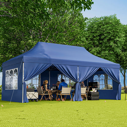 10 x 20 FT Pop Up Canopy With 6 Sidewalls, Windows, Carrying Bag, Blue Canopies at Gallery Canada