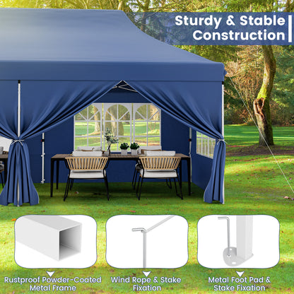 10 x 20 FT Pop Up Canopy With 6 Sidewalls, Windows, Carrying Bag, Blue Canopies at Gallery Canada