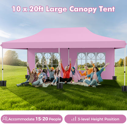 10 x 20 Feet Pop Up Canopy, 6 Sidewalls Windows, Carrying Bag, Pink Canopies at Gallery Canada