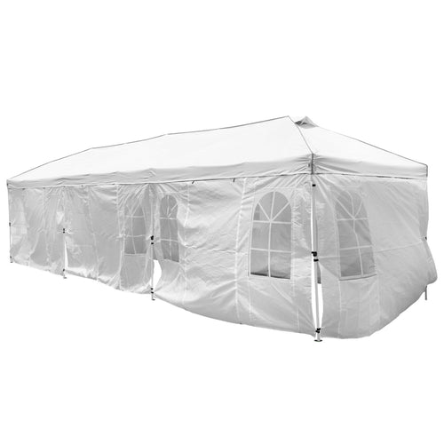 10x30 FT Pop Up Canopy Tent, 8 Sidewalls, Adjustable Height