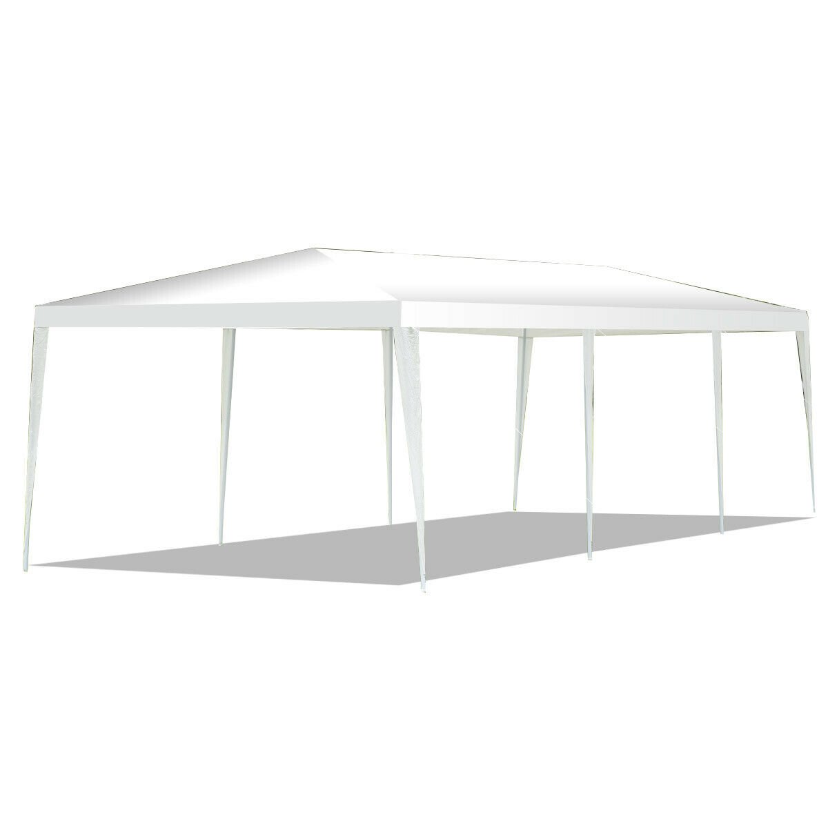 10 x 30 Feet Gazebo Canopy Tent with Connection Stakes and Wind Ropes, White Canopies at Gallery Canada