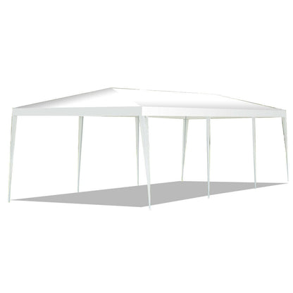 10 x 30 Feet Gazebo Canopy Tent with Connection Stakes and Wind Ropes, White Canopies at Gallery Canada