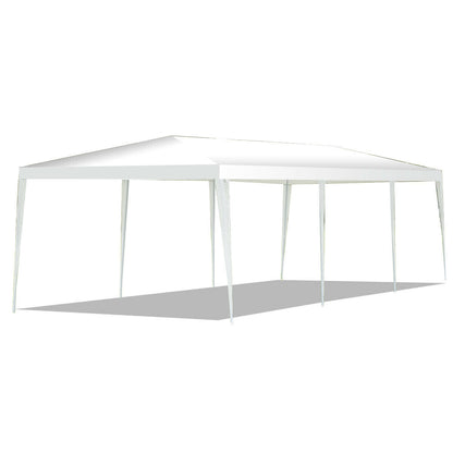 10 x 30 Feet Gazebo Canopy Tent with Connection Stakes and Wind Ropes, White Canopies White at Gallery Canada