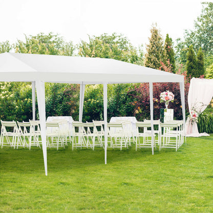 10 x 30 Feet Gazebo Canopy Tent with Connection Stakes and Wind Ropes, White Canopies at Gallery Canada