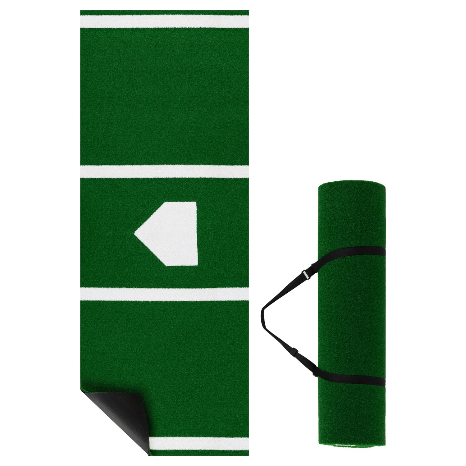 10 x 3.8 ft Baseball Softball Hitting Mat, Home Plate, Green Golf Green at Gallery Canada