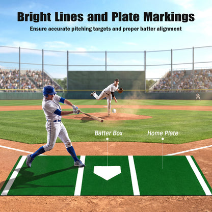10 x 3.8 ft Baseball Softball Hitting Mat, Home Plate, Green Golf at Gallery Canada