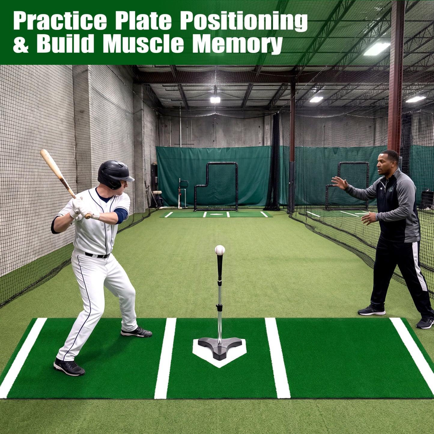 10 x 3.8 ft Baseball Softball Hitting Mat, Home Plate, Green Golf at Gallery Canada