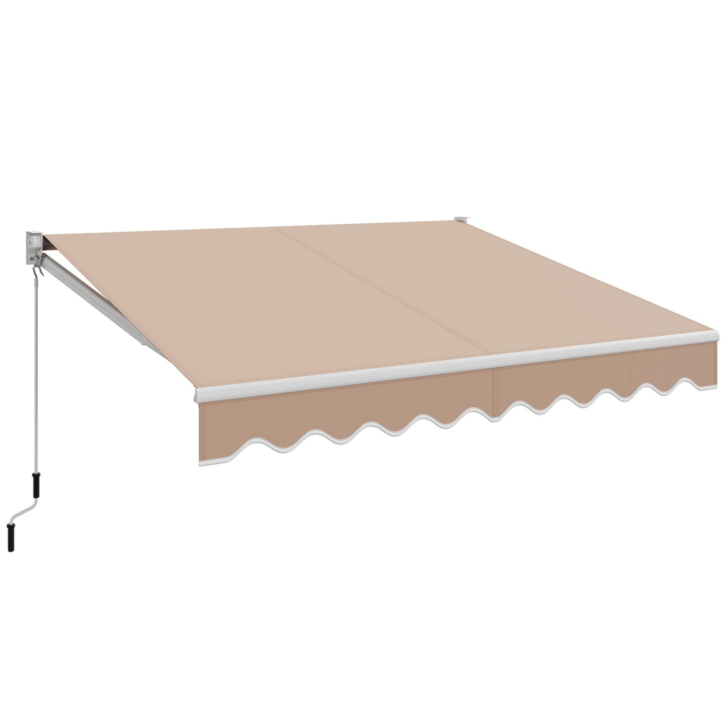 10 x 8.2 Feet Retractable Awning, Manual Crank Handle, Beige Canopies at Gallery Canada