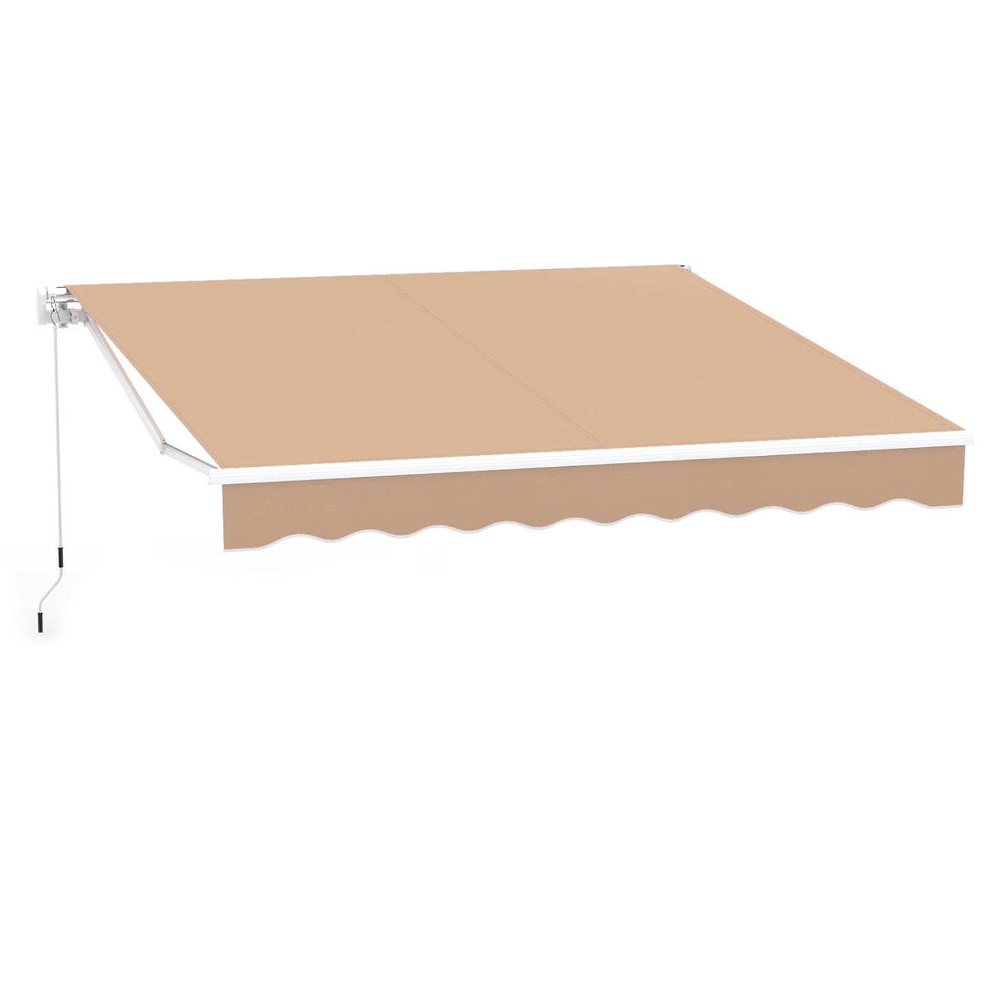 10 x 8.2 Feet Retractable Awning, Manual Crank Handle, Brown Canopies Brown at Gallery Canada