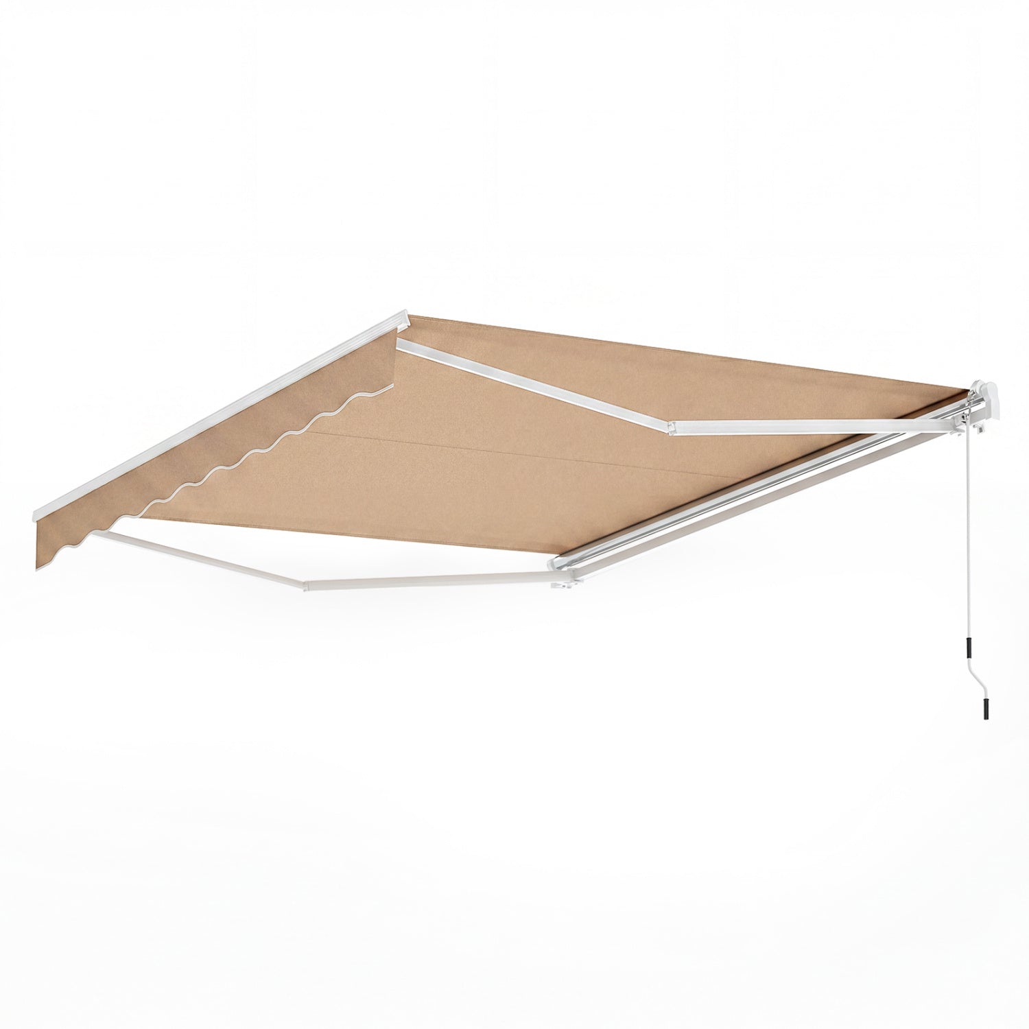 10 x 8.2 Feet Retractable Awning, Manual Crank Handle, Brown Canopies at Gallery Canada