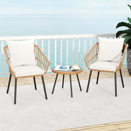 3 Piece Patio Bistro Set, Heavy Duty Metal Frame, Beige Patio Conversation Sets at Gallery Canada