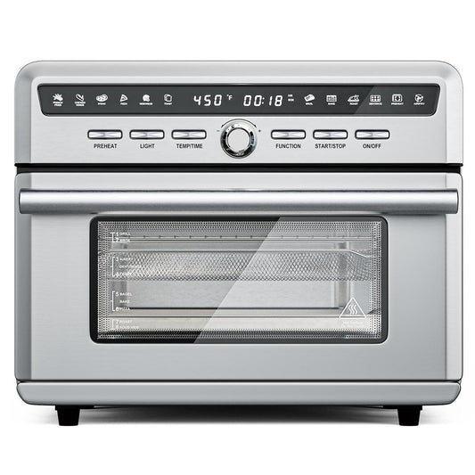 26.4 Qt 1800W 10-in-1 Air Fryer Toaster Oven with Recipe, Silver - Gallery Canada