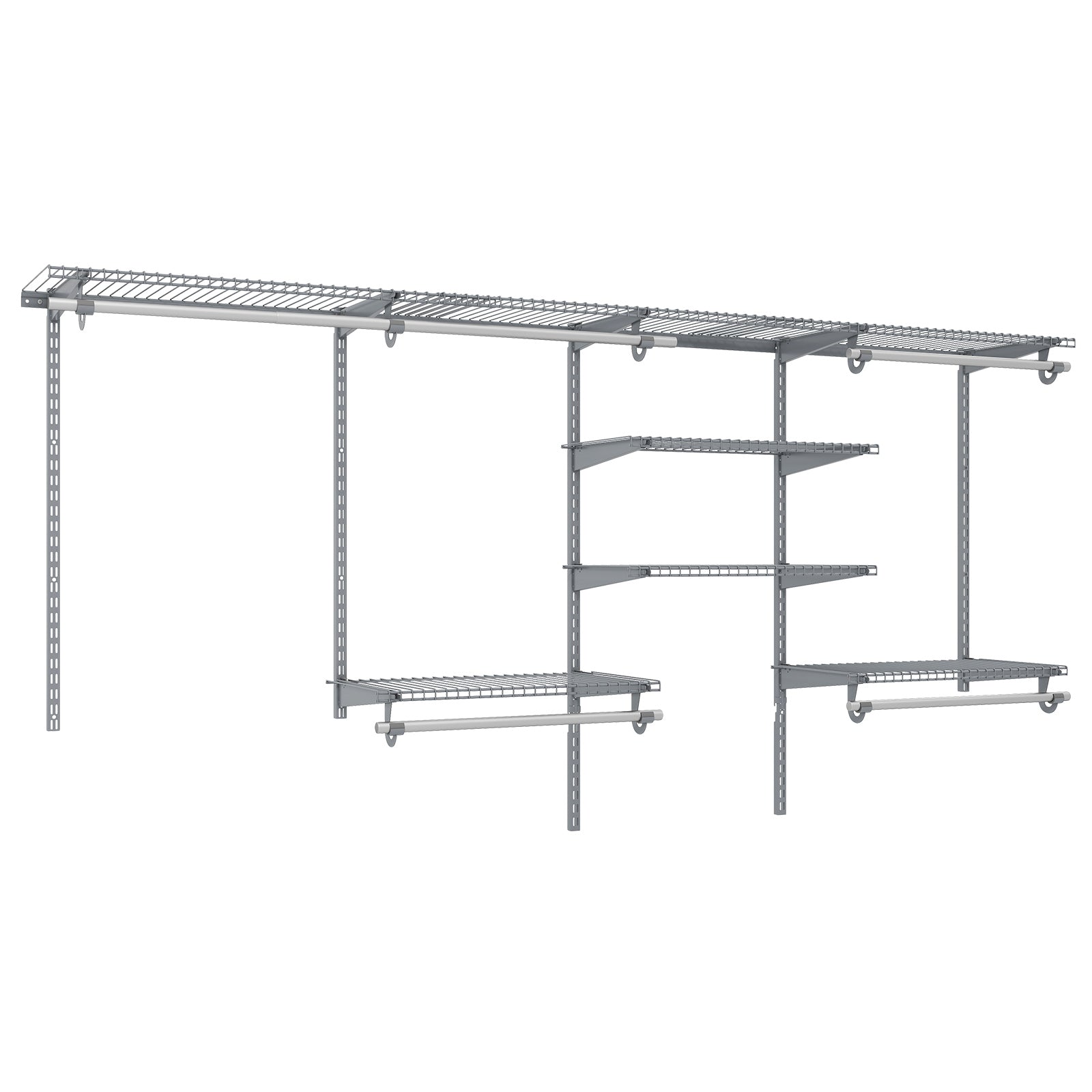 4-8 Feet Closet Organizers and Storage System with Hanging Rod for Laundry Bedroom-Grey, Gray Coat Racks & Hall Trees at Gallery Canada
