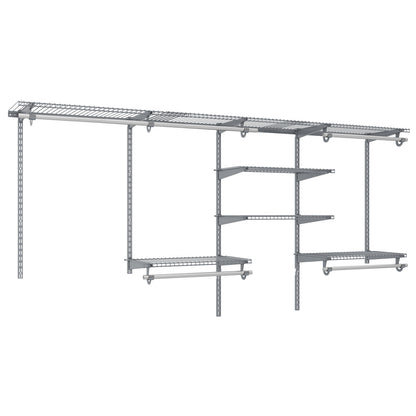 4-8 Feet Closet Organizers and Storage System with Hanging Rod for Laundry Bedroom-Grey, Gray Coat Racks & Hall Trees at Gallery Canada