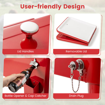 Red Portable Outdoor Patio Cooler Cart, Red Patio Bar Furniture at Gallery Canada
