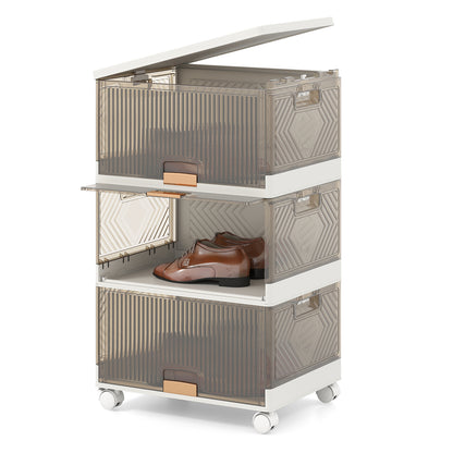 3/4/5/6-Cube Stackable Storage Bins with Detachable Wheels-3 Cube, White Shoe Racks & Storage Benches at Gallery Canada
