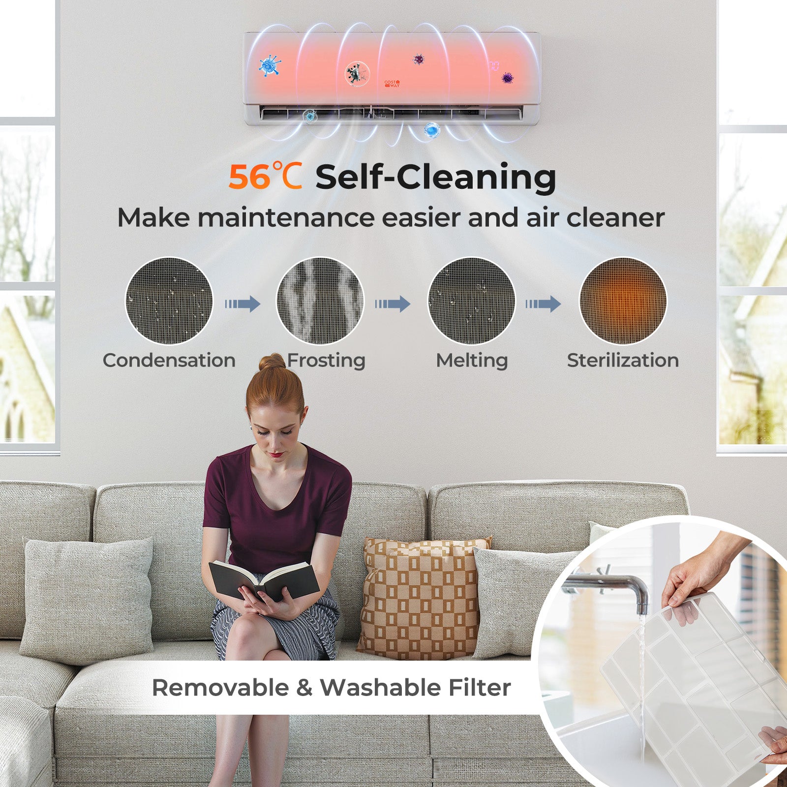 11500 BTU 115V Mini Split Air Conditioner and Heater Pump System Wifi Enabled, White Mini Split Air Conditioners at Gallery Canada