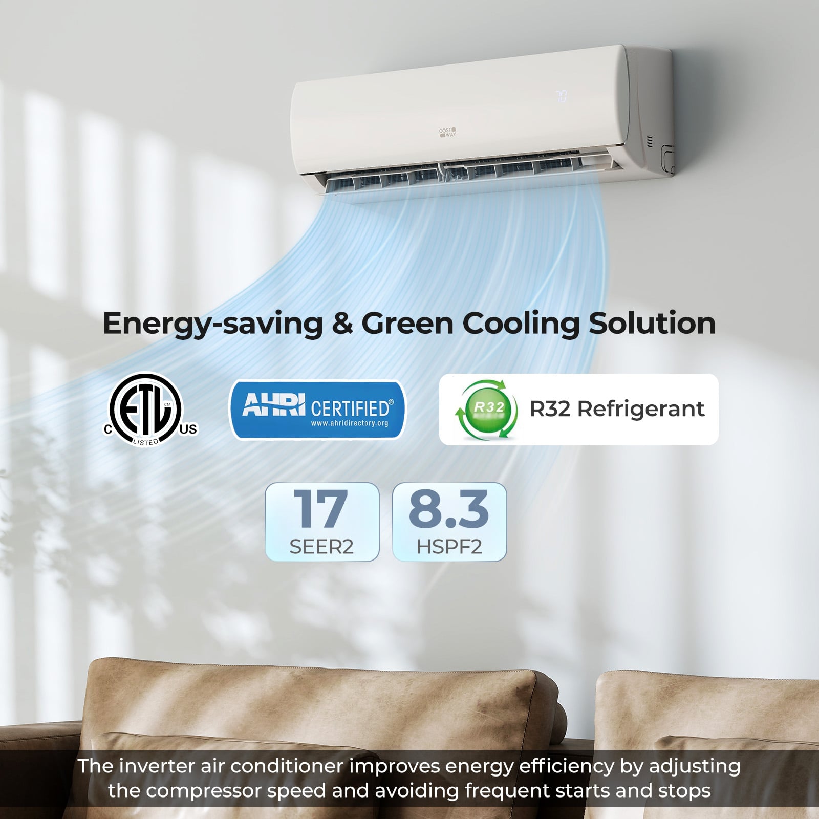 11500 BTU 208/230V Mini Split Air Conditioner, Heater Pump System, White Mini Split Air Conditioners at Gallery Canada