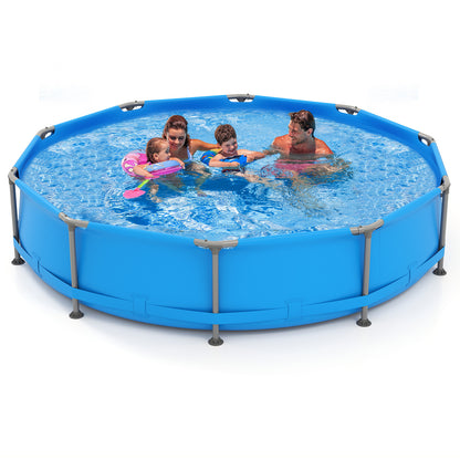 690/978/1158/1617 Gal Outdoor Family Swimming Pool with Metal Frame-12 ft, Blue Swimming Pools at Gallery Canada