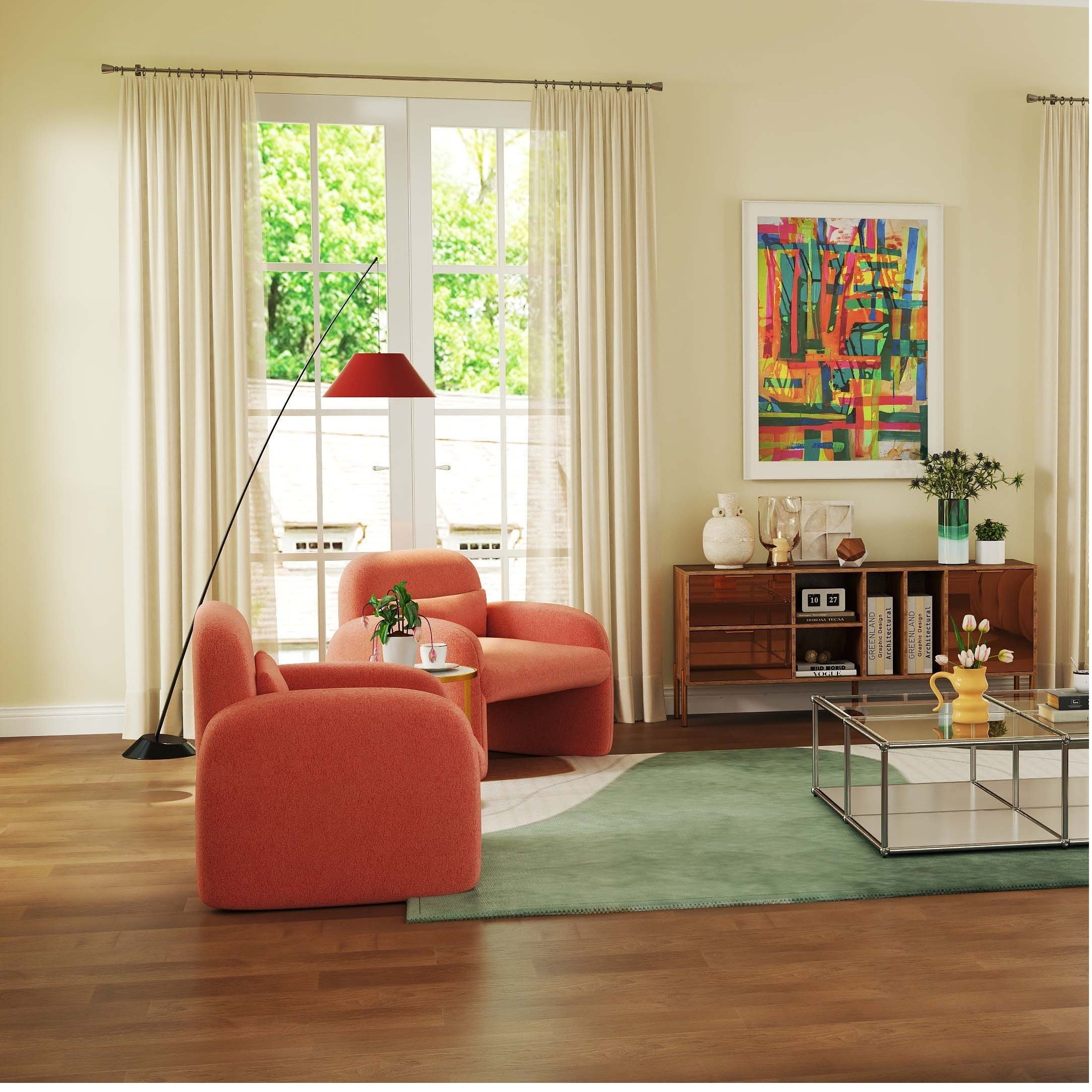 Set of 2 Modern Accent Chair and Marble Top Side Table Set Living Room at Gallery Canada