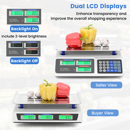66lb Price Computing Scale Commercial Food Scale with Dual LCD Displays Kitchen Tools at Gallery Canada