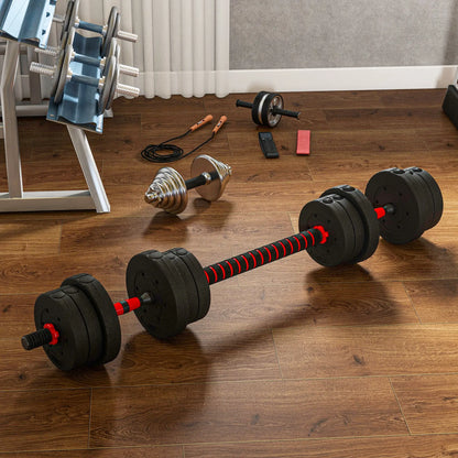 44lbs Adjustable Dumbbell Set, Hand Weights for Fitness, Black and Red Dumbbells & Barbells at Gallery Canada