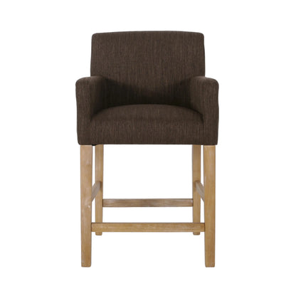 Counter Stool, Rubberwood Frame, Contemporary, 24" L x 23" W x 39.5" H, Brown Bar Stools Brown at Gallery Canada