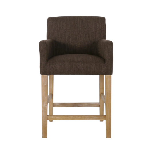 Counter Stool, Rubberwood Frame, Contemporary, 24" L x 23" W x 39.5" H, Brown Bar Stools Brown at Gallery Canada