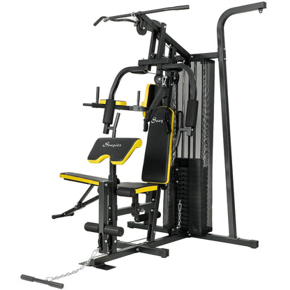 Smith Machine, Multi Home Gym with Weight Stack and Pulley System Power Towers Yellow at Gallery Canada
