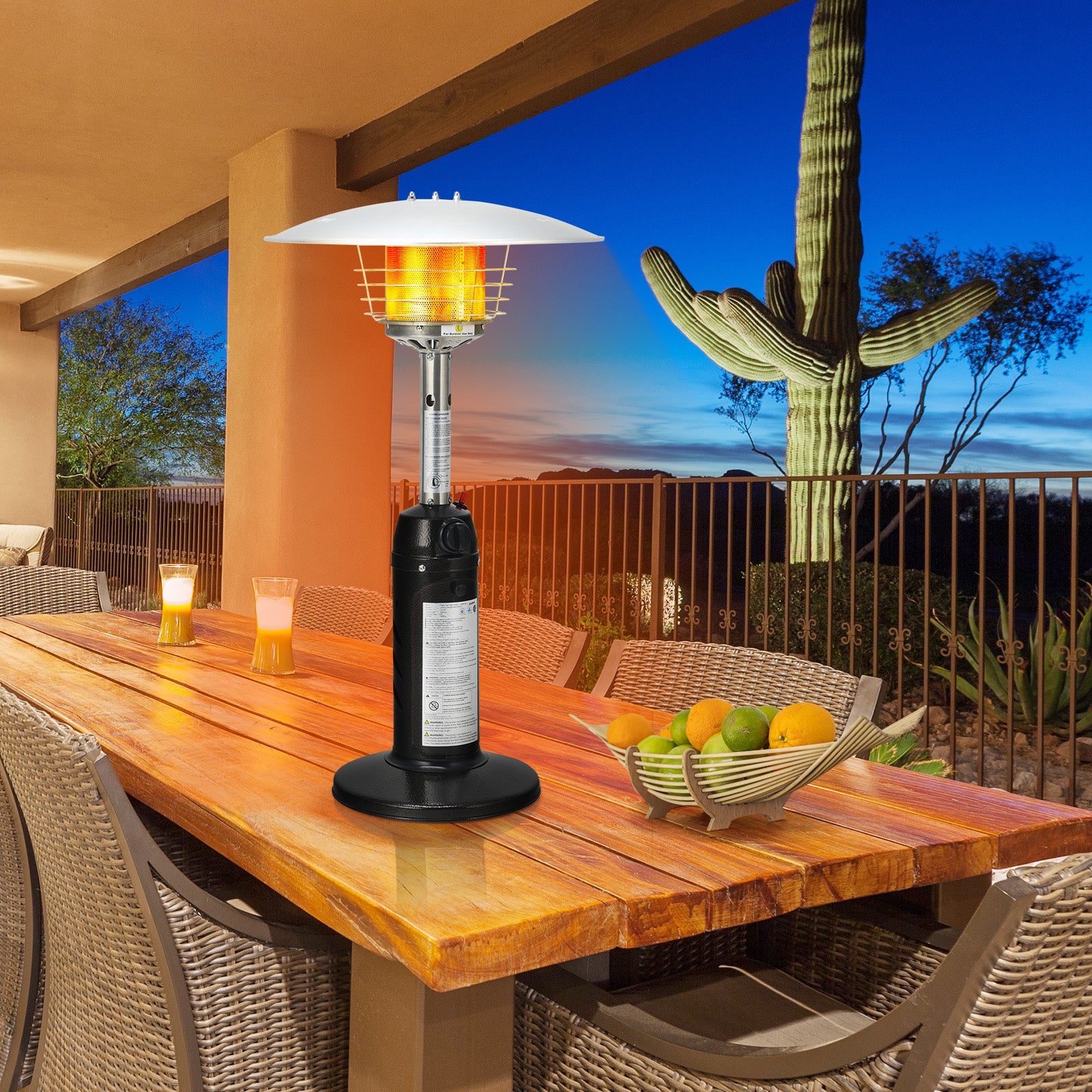 11 000 BTU Portable Tabletop Propane Patio Standing Heater, Black Patio Heaters at Gallery Canada