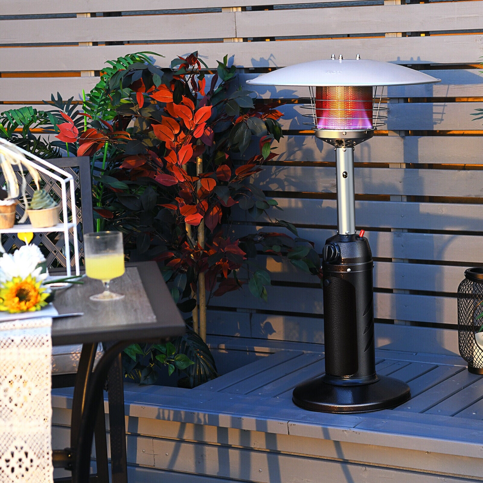 11 000 BTU Portable Tabletop Propane Patio Standing Heater, Black Patio Heaters at Gallery Canada