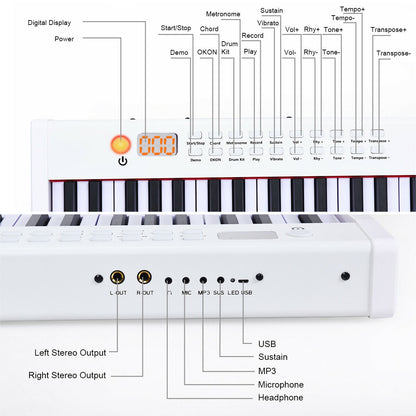 BX-II 88-key Portable Digital Piano with MP3, White Pianos & Keyboards at Gallery Canada