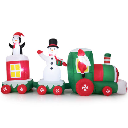 11.5 FT Christmas Inflatable Train, Santa Claus Driving, Multicolor Christmas Inflatables at Gallery Canada