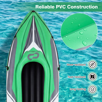 11.5 Feet Inflatable Kayak 2 Person Heavy Duty with Aluminum Paddles, Green Water Sports at Gallery Canada