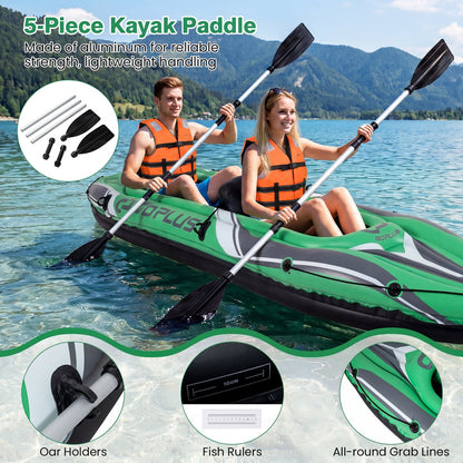 11.5 Feet Inflatable Kayak 2 Person Heavy Duty with Aluminum Paddles, Green Water Sports at Gallery Canada