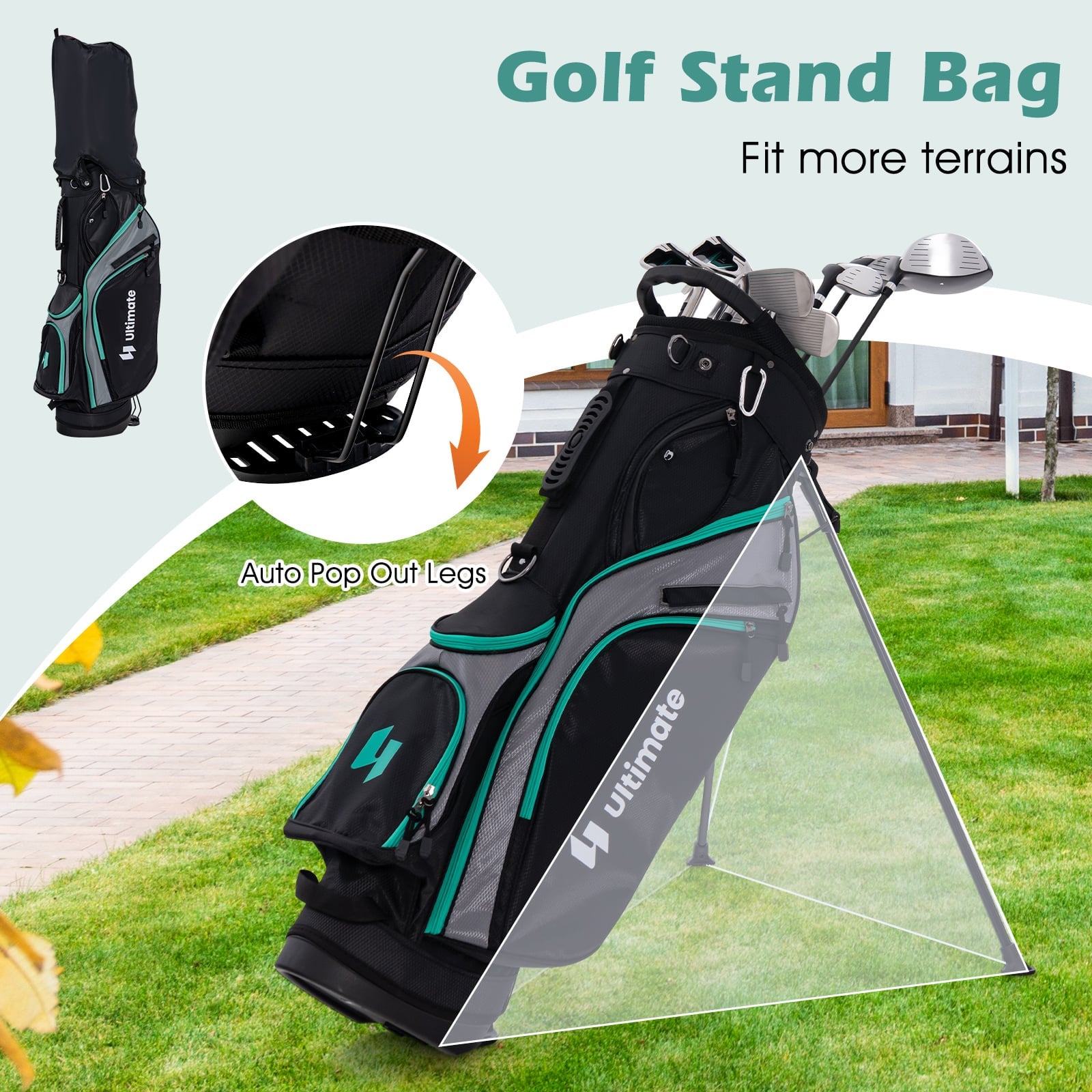 11 Piece Golf Club Set, Green Golf at Gallery Canada