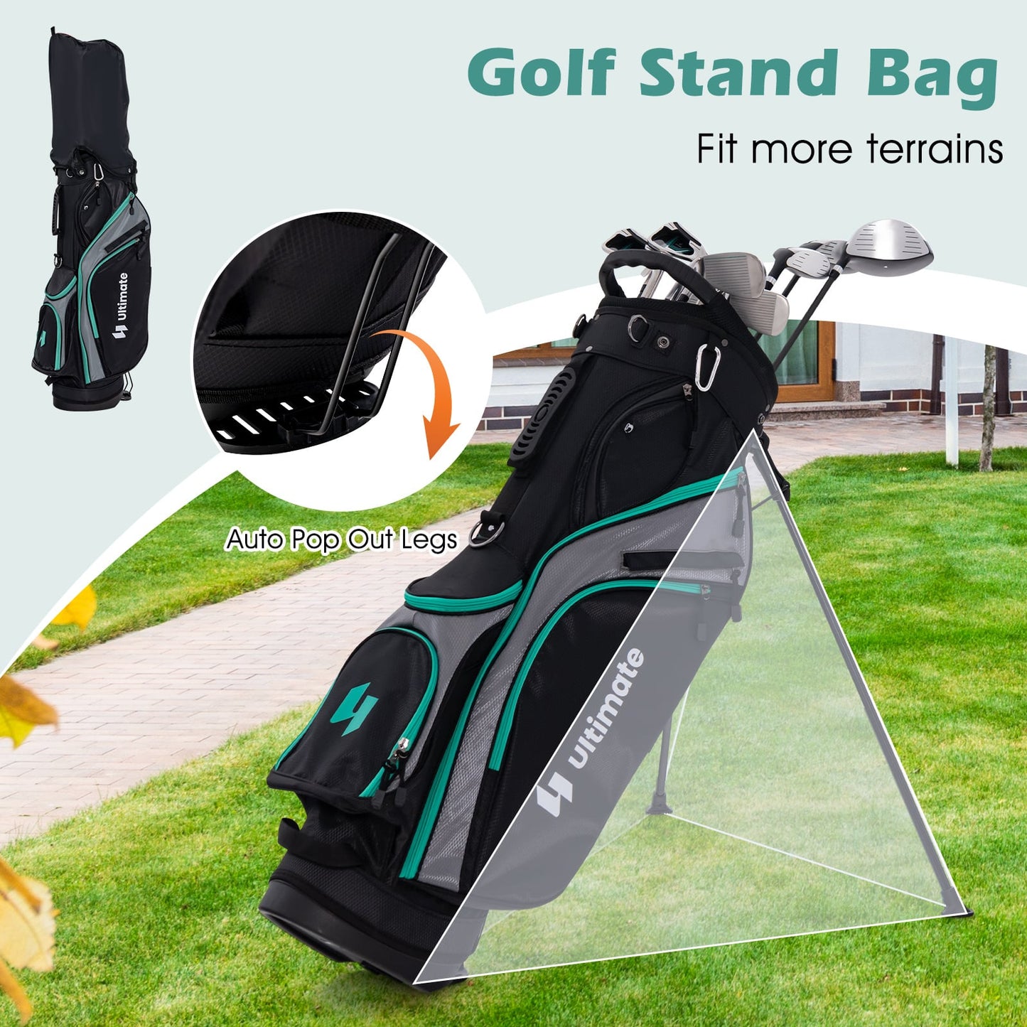 11 Piece Golf Club Set, Green Golf at Gallery Canada