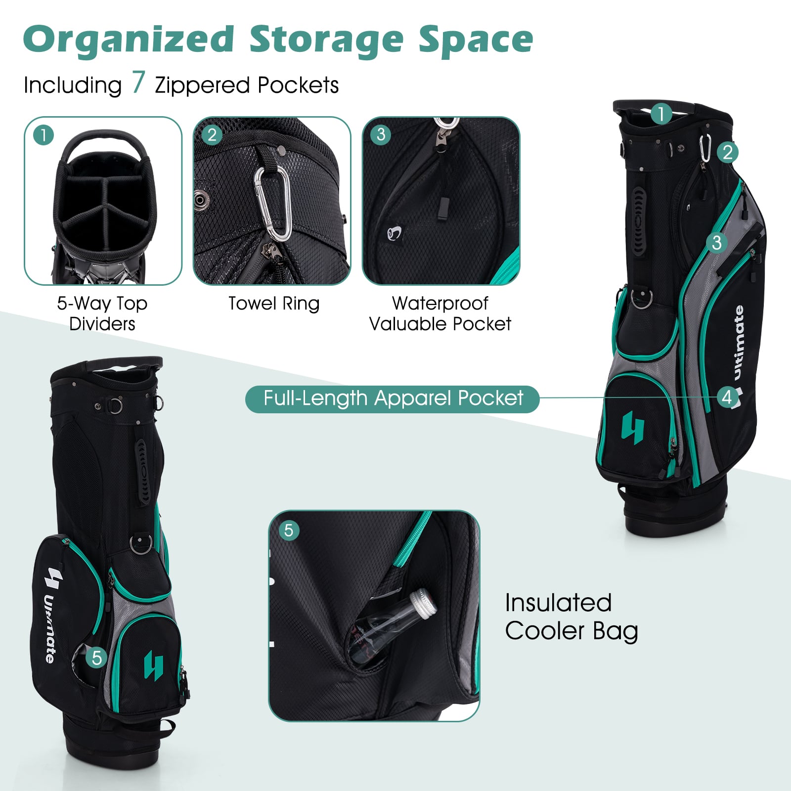 11 Piece Golf Club Set, Green Golf at Gallery Canada