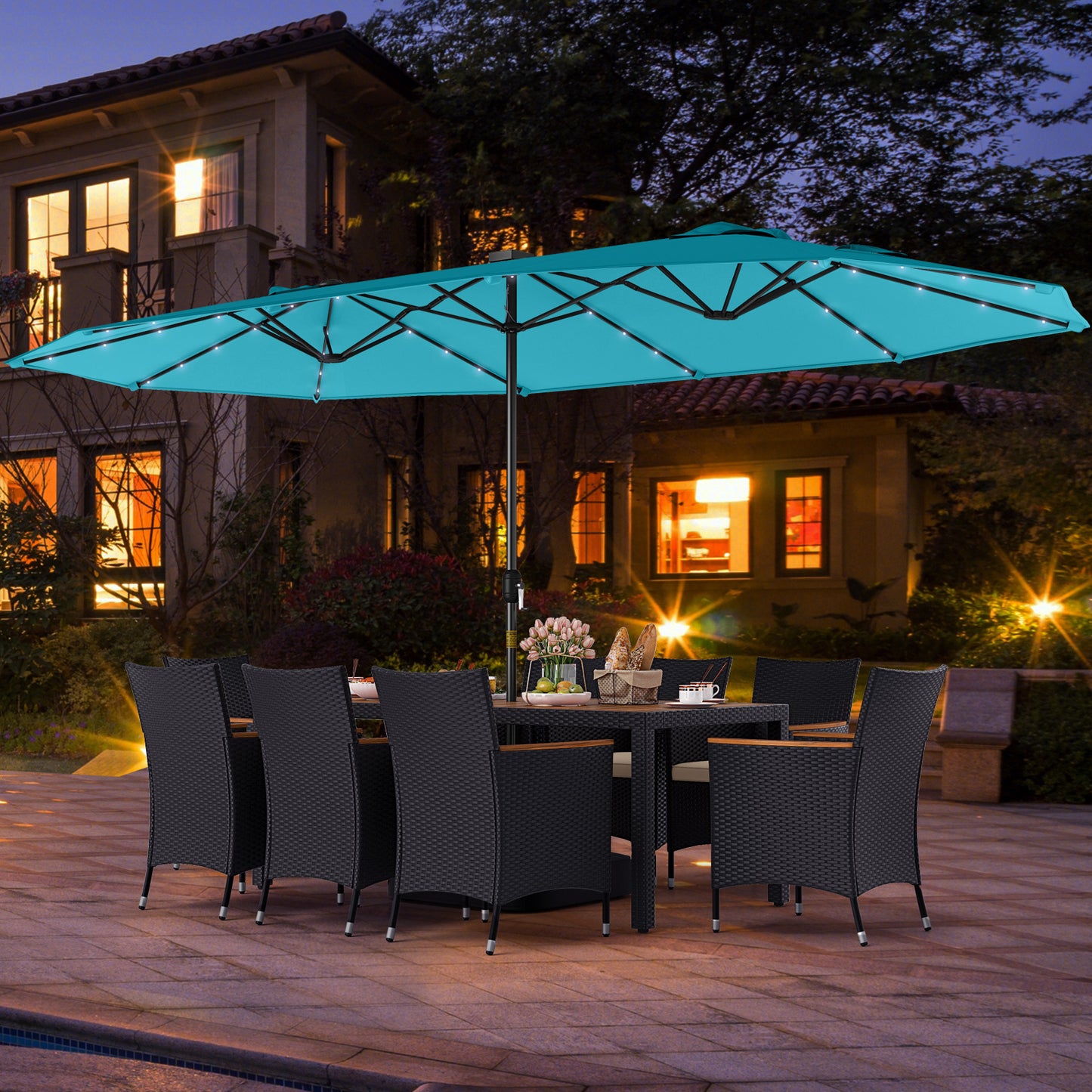 11 Piece Patio Dining Set, Beige, Turquoise Patio Dining Sets at Gallery Canada