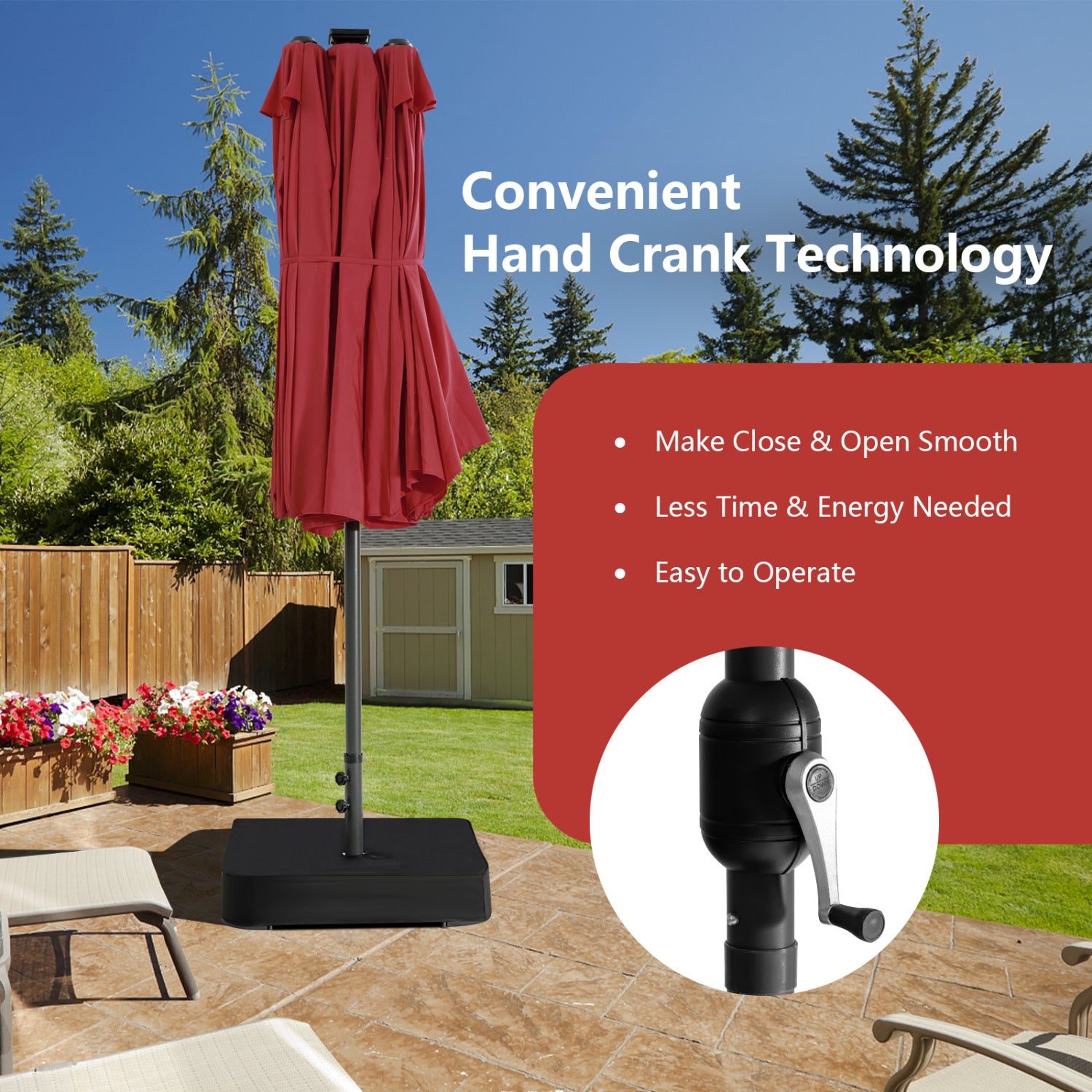 11-Piece Patio Dining Set, 15 Ft Double-Sided Umbrella, Wine Patio Dining Sets at Gallery Canada