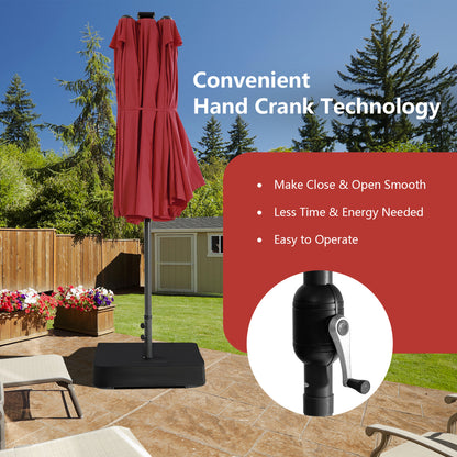 11-Piece Patio Dining Set, 15 Ft Double-Sided Umbrella, Wine Patio Dining Sets at Gallery Canada