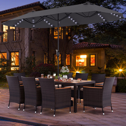 11 Piece Patio Dining Set, 15 Ft Umbrella, Gray Patio Dining Sets at Gallery Canada